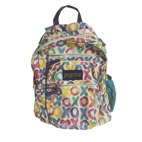 Jansport Rainbow X & O ‘s Hugs & Kisses Girls Kids Womens Backpack Multi Color - Picture 1 of 16